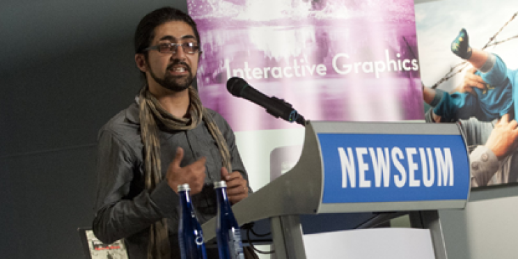 Massoud Hossaini, récompensé par un Pulitzer, au Newseum à Washington